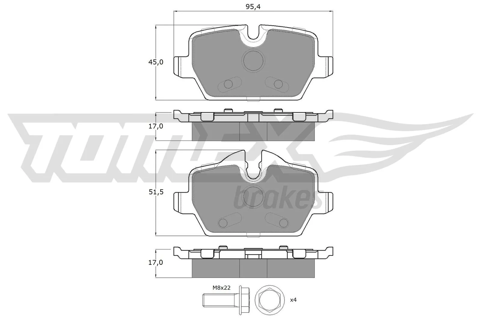 TOMEX Brakes fékbetétkészlet, tárcsafék - TX 14-34 - TothCarparts