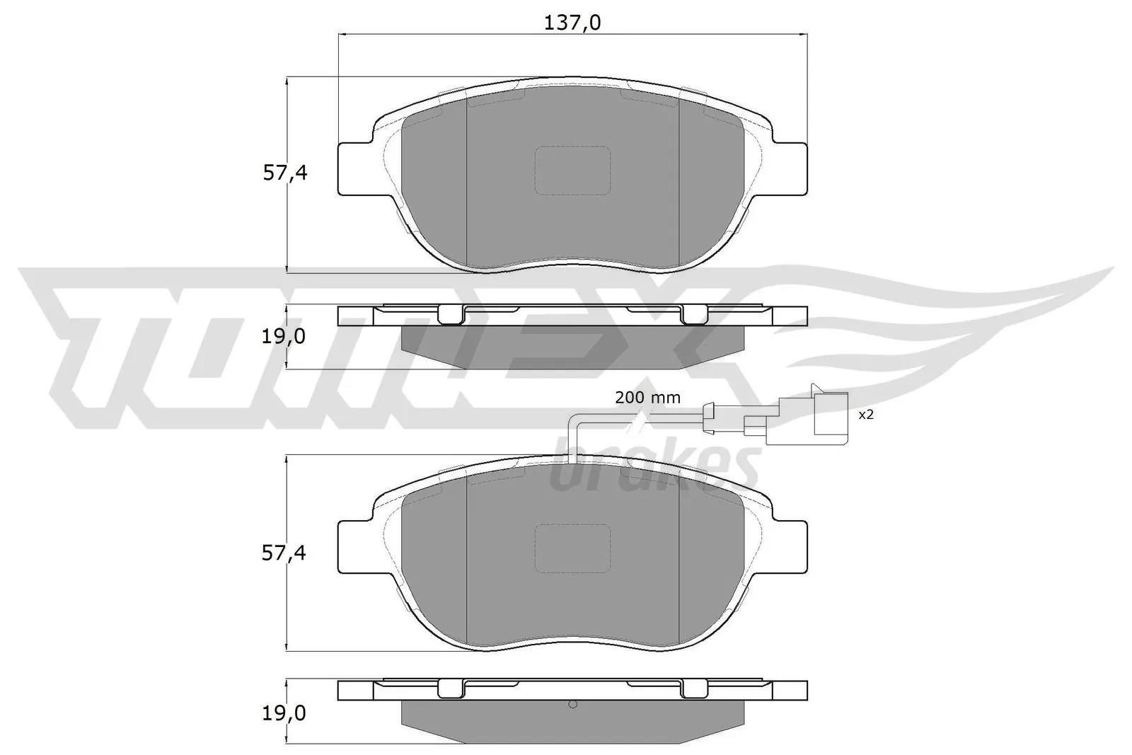 TOMEX Brakes fékbetétkészlet, tárcsafék - TX 14-45 - TothCarparts