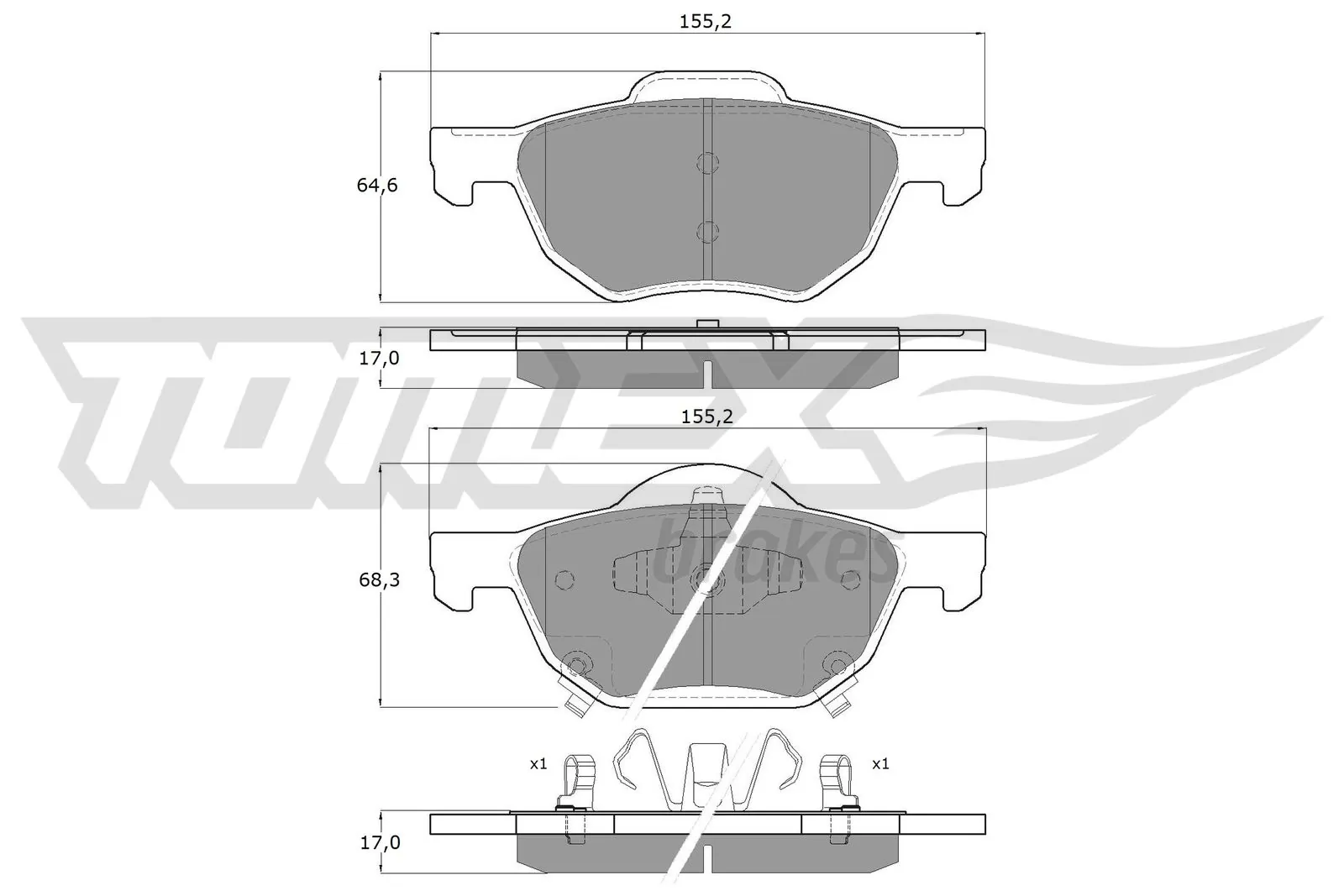 TOMEX Brakes fékbetétkészlet, tárcsafék - TX 14-50 - TothCarparts