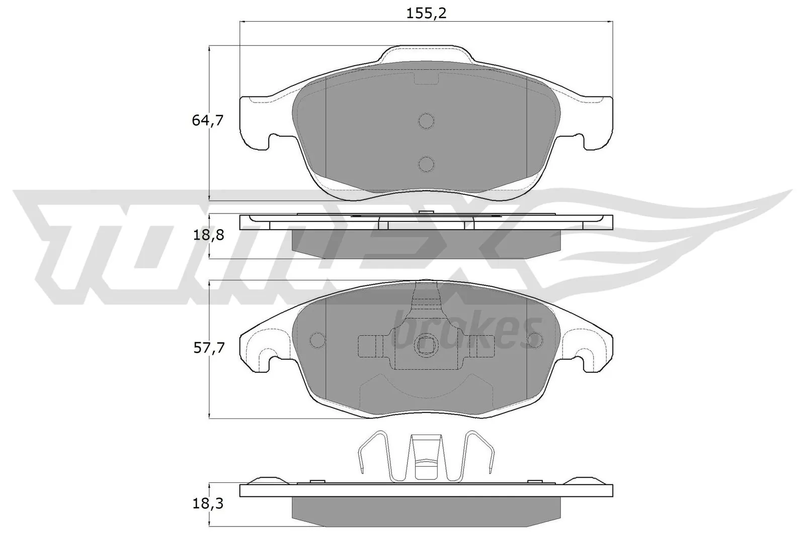 TOMEX Brakes fékbetétkészlet, tárcsafék - TX 14-84 - TothCarparts