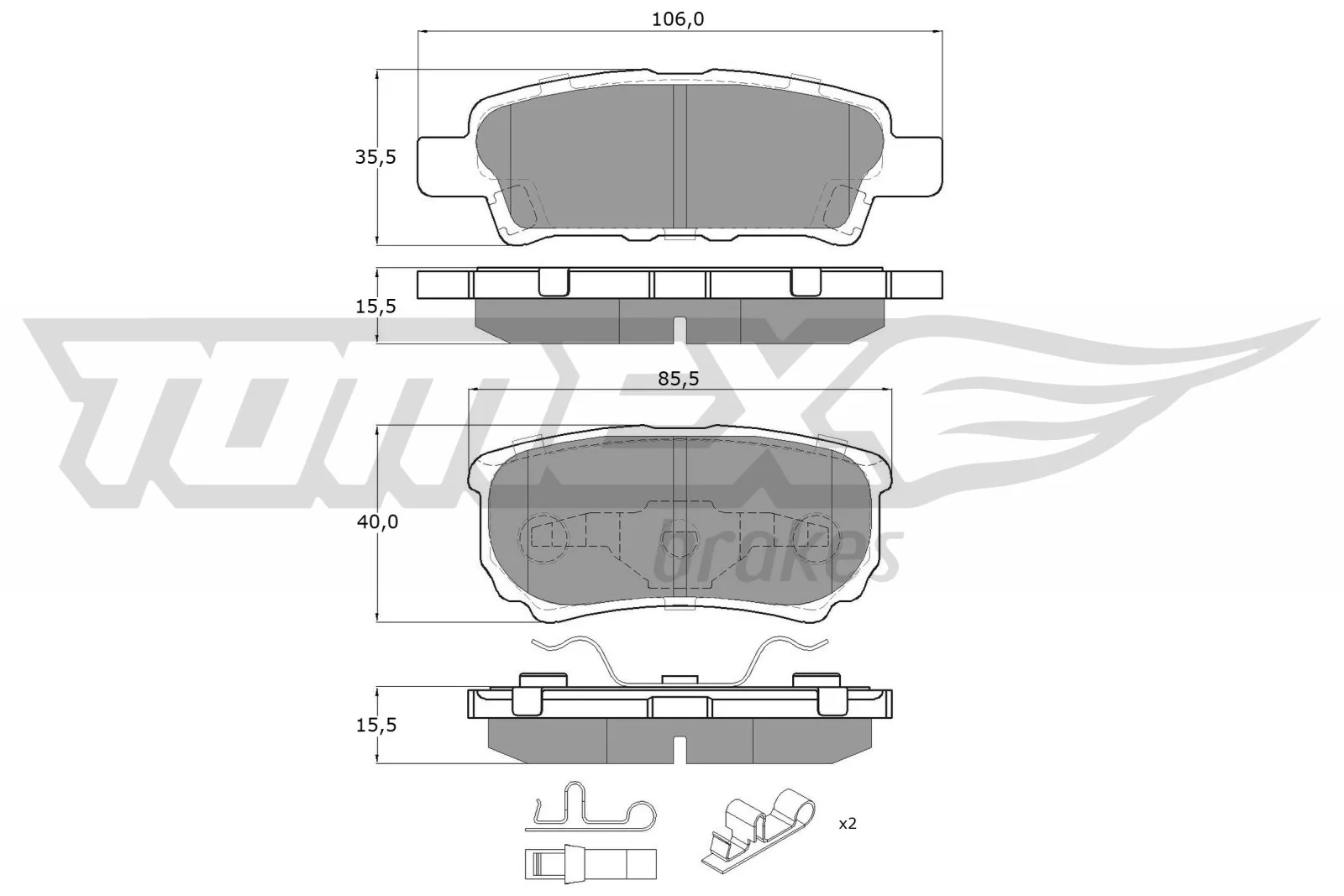 TOMEX Brakes fékbetétkészlet, tárcsafék - TX 14-87 - TothCarparts
