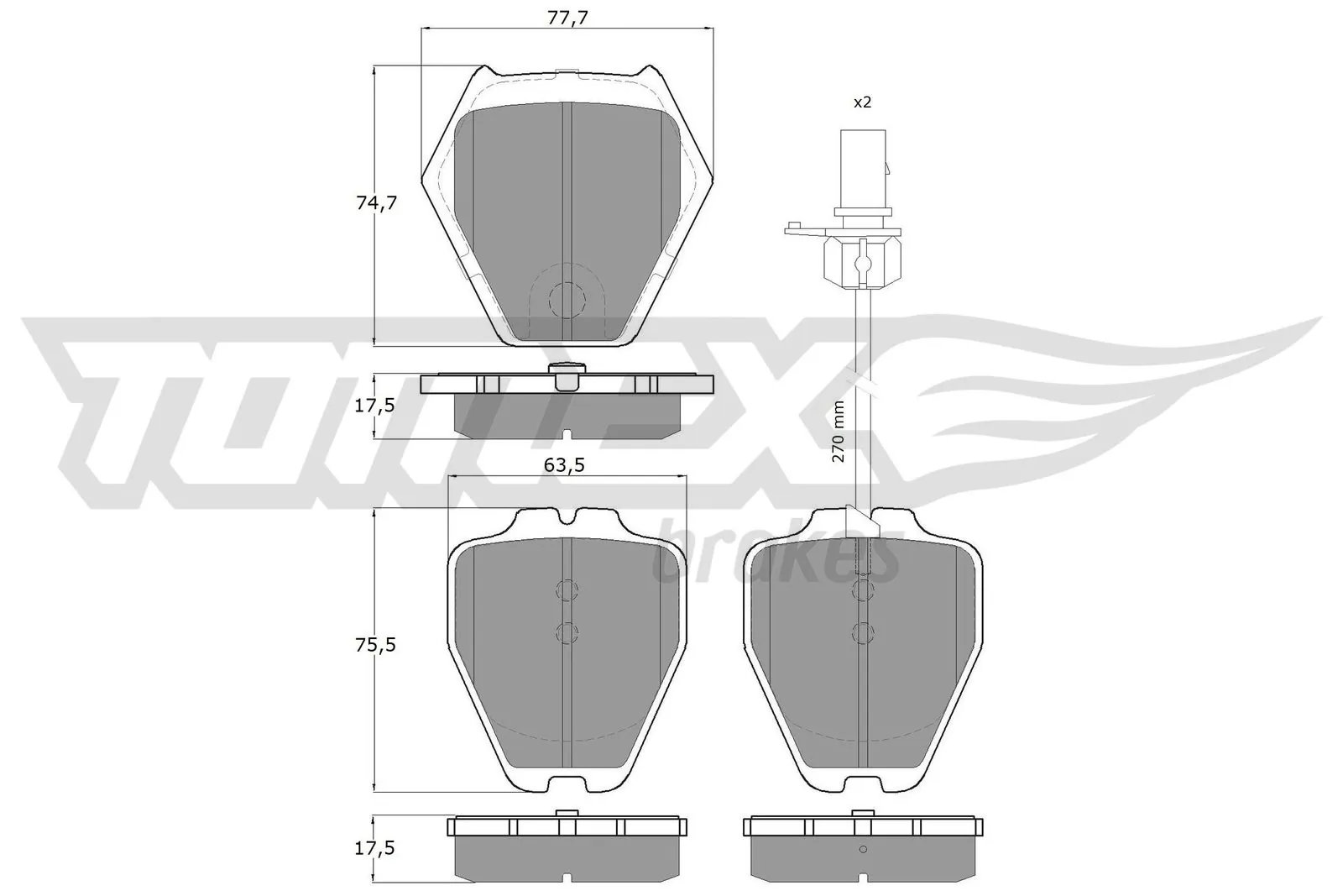 TOMEX Brakes fékbetétkészlet, tárcsafék - TX 15-12 - TothCarparts