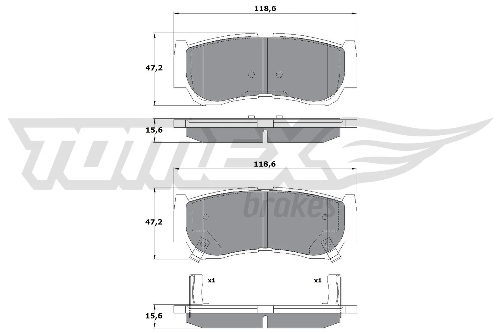 TOMEX Brakes fékbetétkészlet, tárcsafék - TX 15-64 - TothCarparts