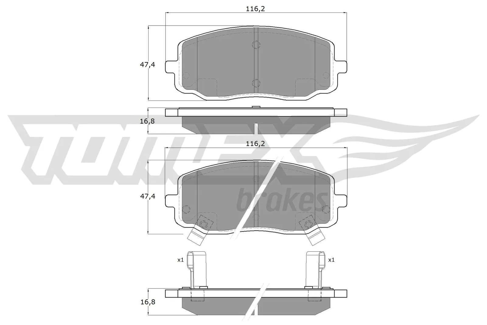 TOMEX Brakes fékbetétkészlet, tárcsafék - TX 15-74 - TothCarparts