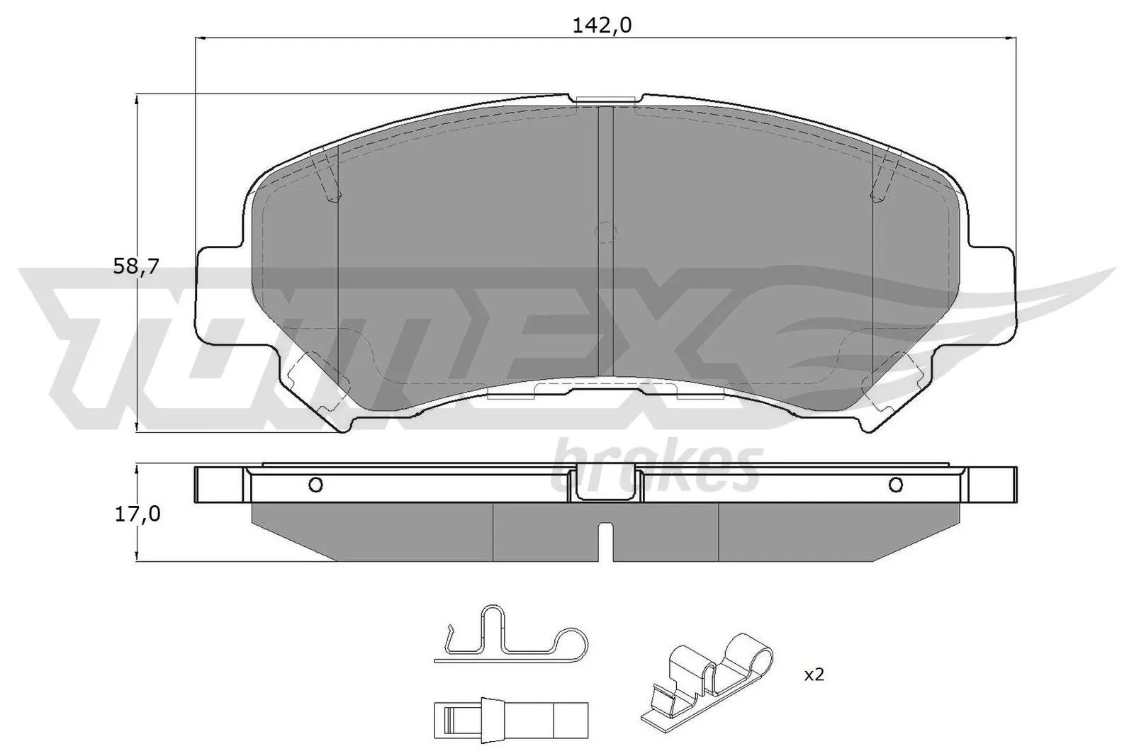 TOMEX Brakes fékbetétkészlet, tárcsafék - TX 15-97 - TothCarparts