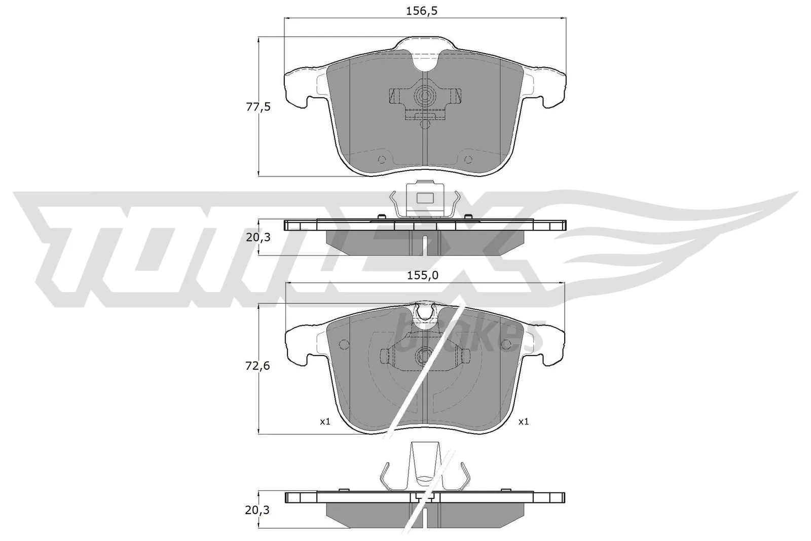 TOMEX Brakes fékbetétkészlet, tárcsafék - TX 16-19 - TothCarparts
