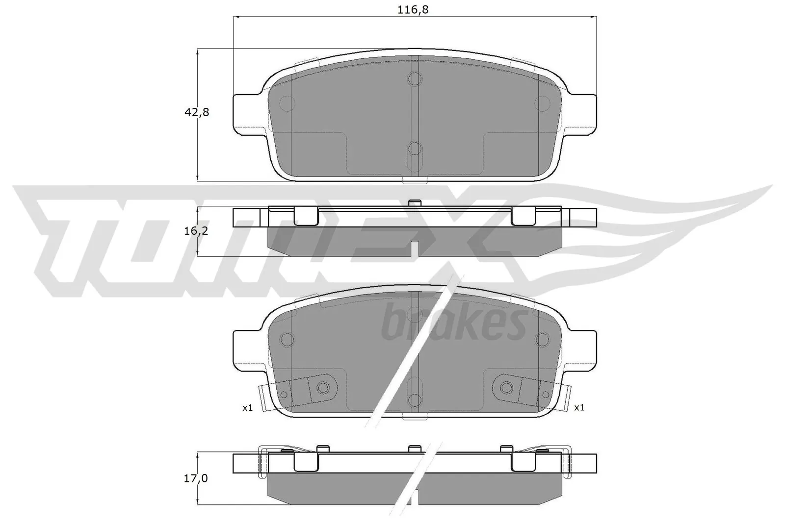 TOMEX Brakes fékbetétkészlet, tárcsafék - TX 16-52 - TothCarparts