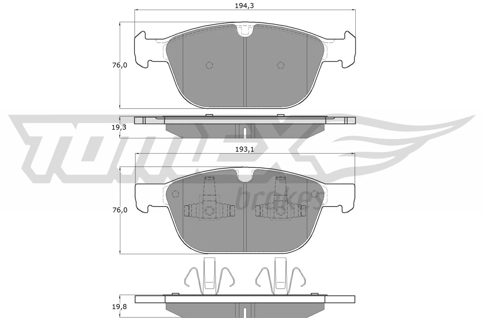 TOMEX Brakes fékbetétkészlet, tárcsafék - TX 16-57 - TothCarparts