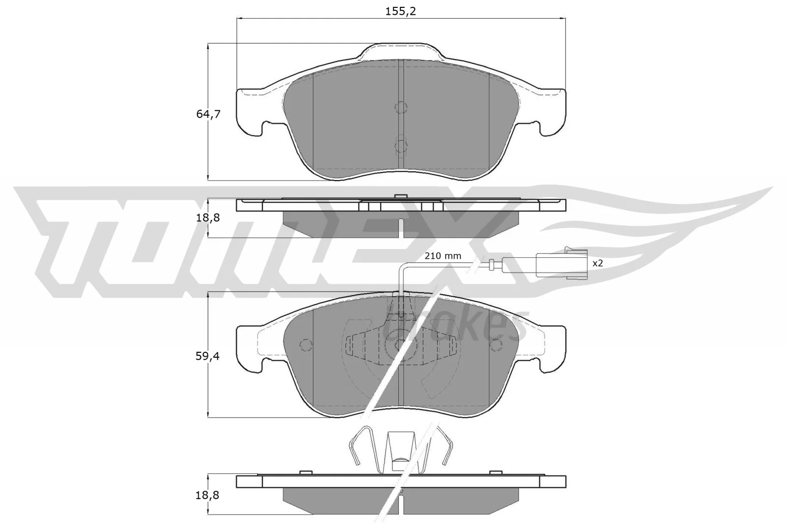 TOMEX Brakes fékbetétkészlet, tárcsafék - TX 16-62 - TothCarparts