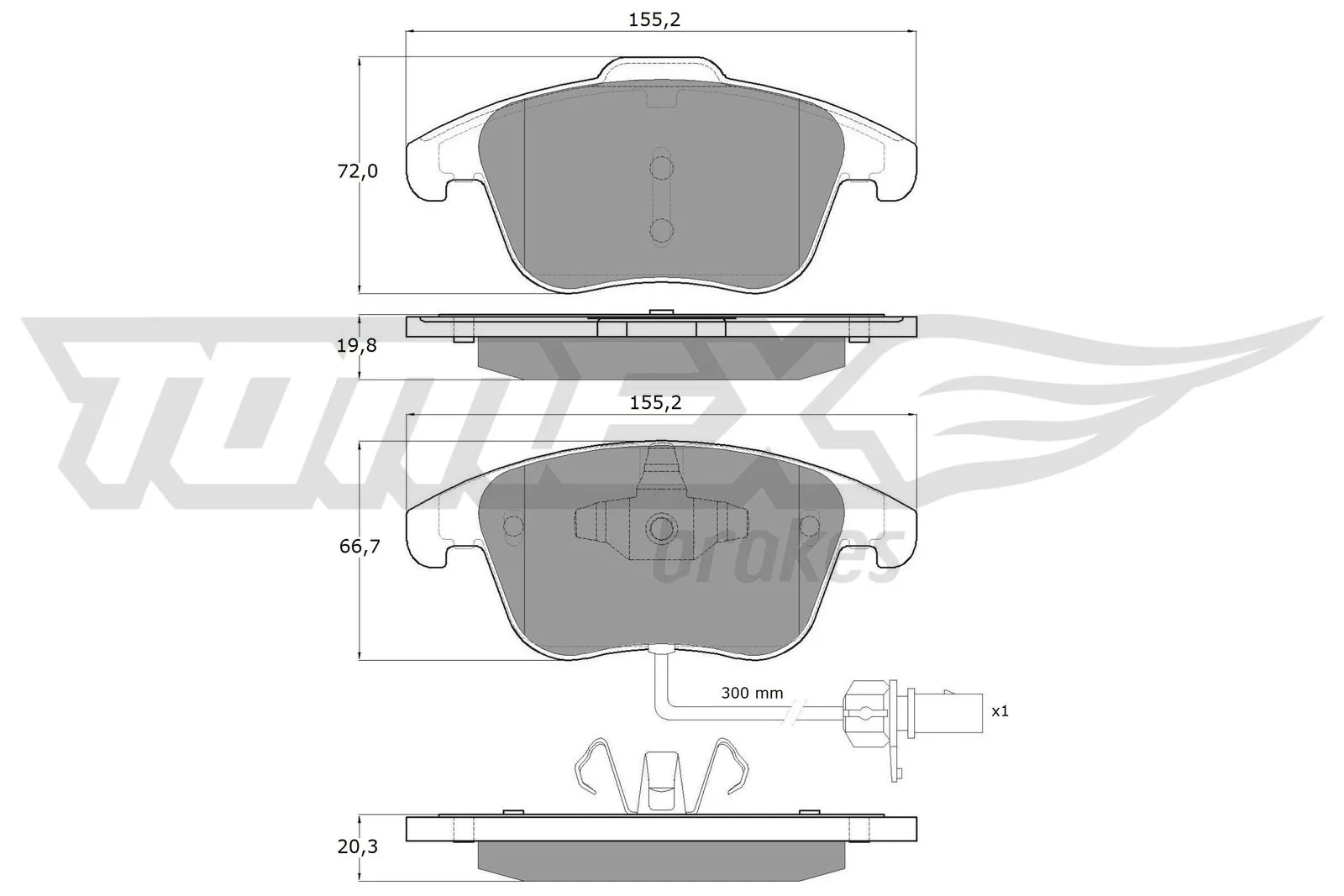 TOMEX Brakes fékbetétkészlet, tárcsafék - TX 16-75 - TothCarparts