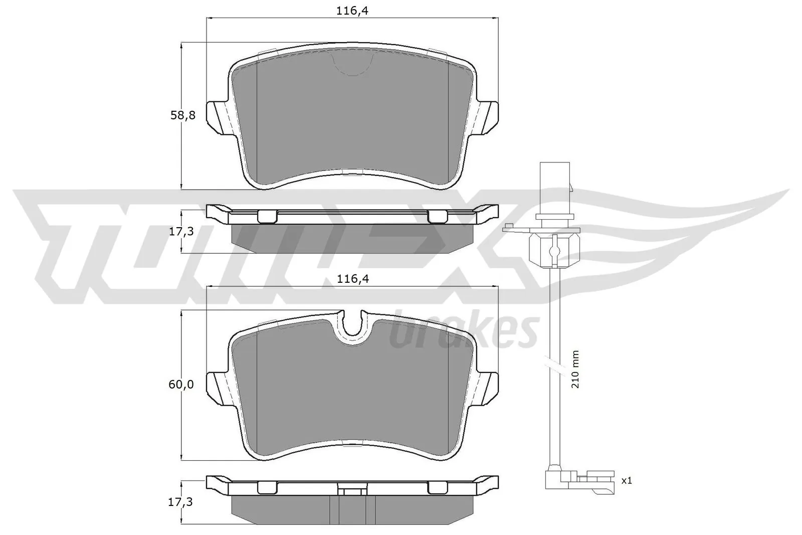 TOMEX Brakes fékbetétkészlet, tárcsafék - TX 16-82 - TothCarparts