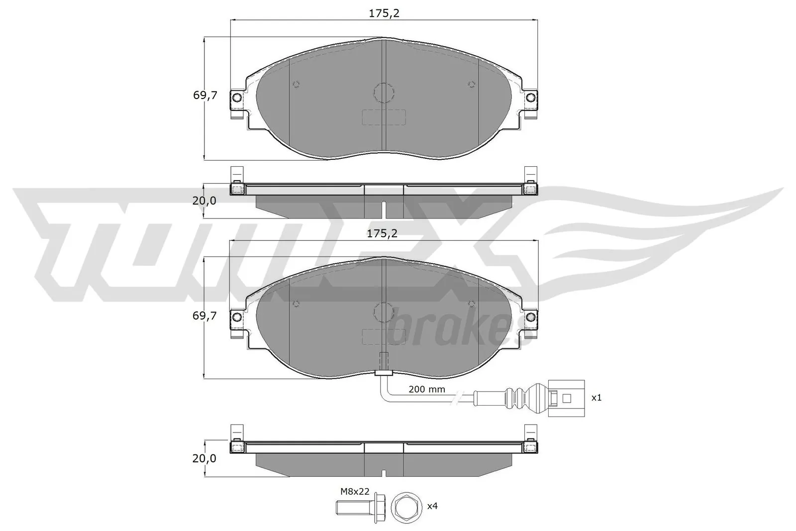 TOMEX Brakes fékbetétkészlet, tárcsafék - TX 16-84 - TothCarparts