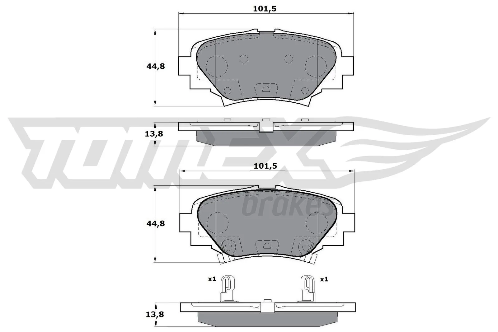 TOMEX Brakes fékbetétkészlet, tárcsafék - TX 17-24 - TothCarparts