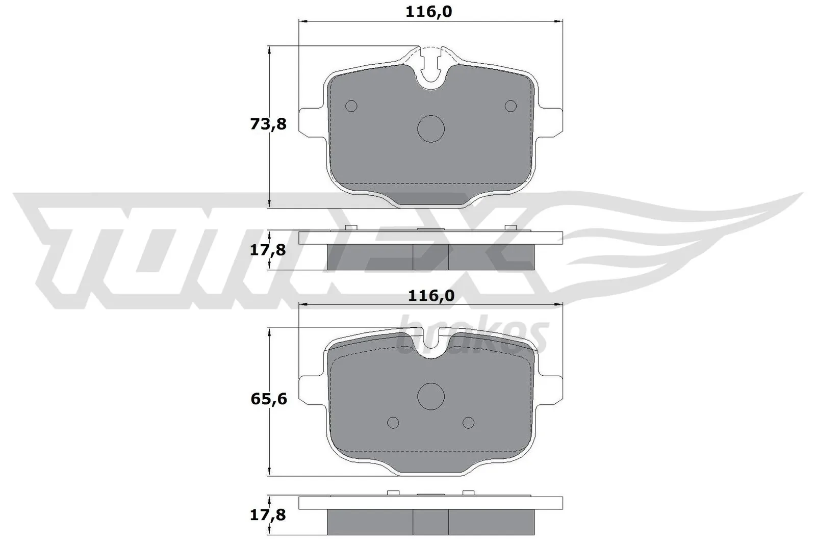 TOMEX Brakes fékbetétkészlet, tárcsafék - TX 17-36 - TothCarparts