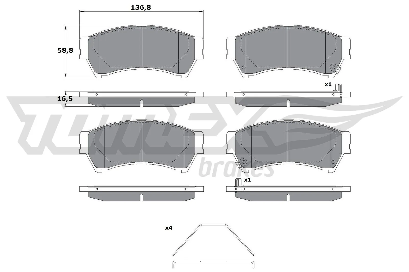 TOMEX Brakes fékbetétkészlet, tárcsafék - TX 17-40 - TothCarparts