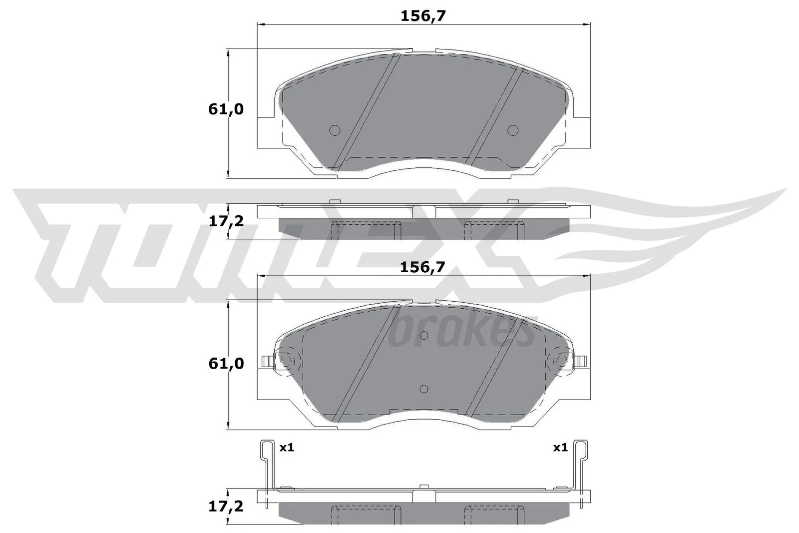 TOMEX Brakes fékbetétkészlet, tárcsafék - TX 17-44 - TothCarparts