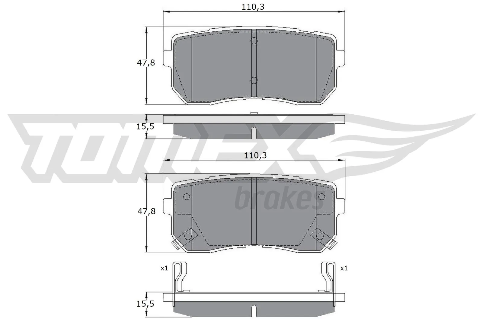 TOMEX Brakes fékbetétkészlet, tárcsafék - TX 17-50 - TothCarparts