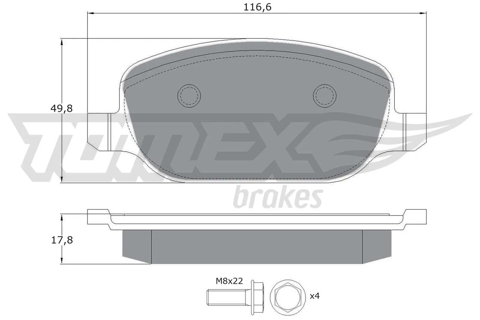 TOMEX Brakes fékbetétkészlet, tárcsafék - TX 17-70 - TothCarparts