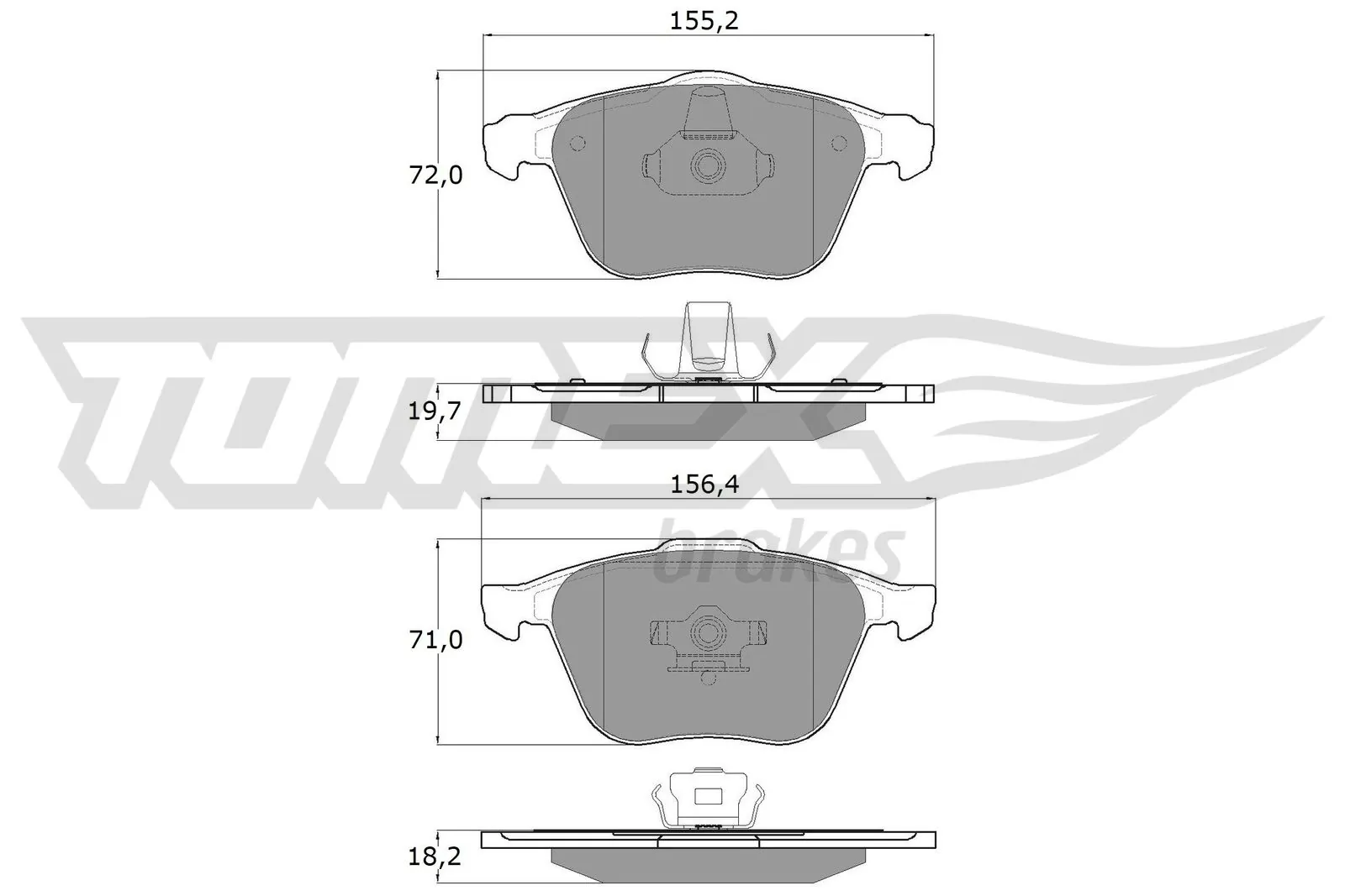 TOMEX Brakes fékbetétkészlet, tárcsafék - TX 17-74 - TothCarparts