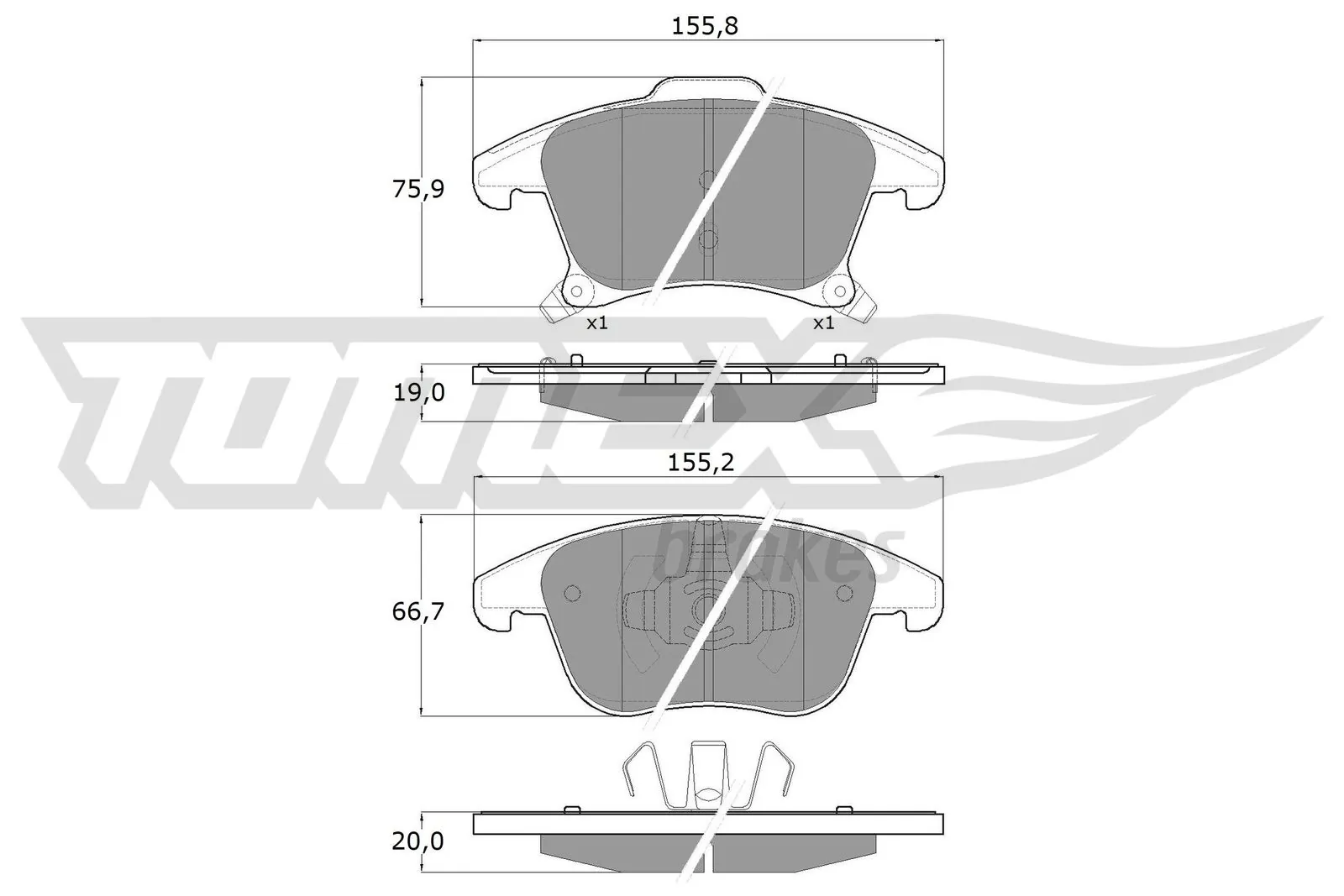 TOMEX Brakes fékbetétkészlet, tárcsafék - TX 17-75 - TothCarparts