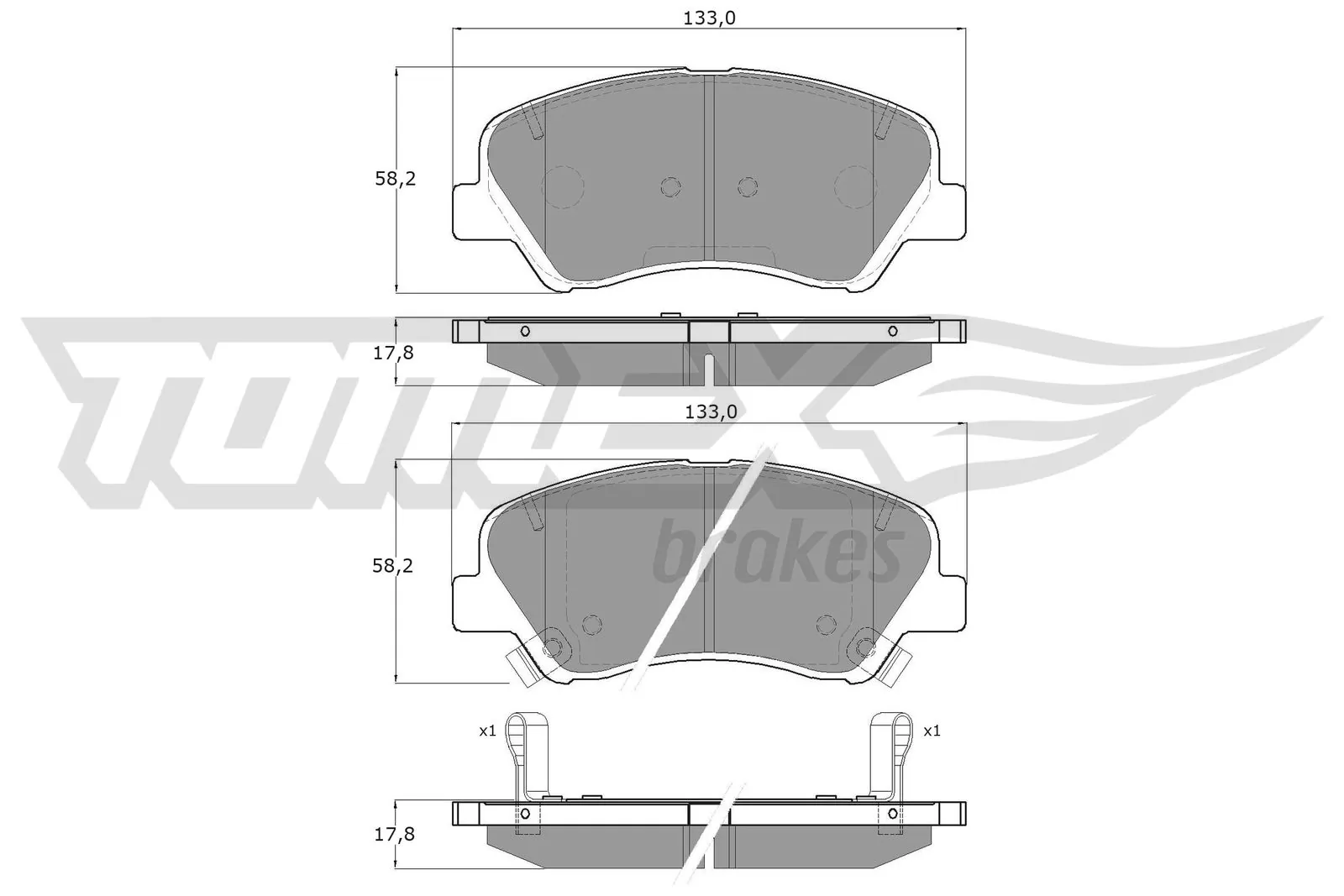 TOMEX Brakes fékbetétkészlet, tárcsafék - TX 17-85 - TothCarparts