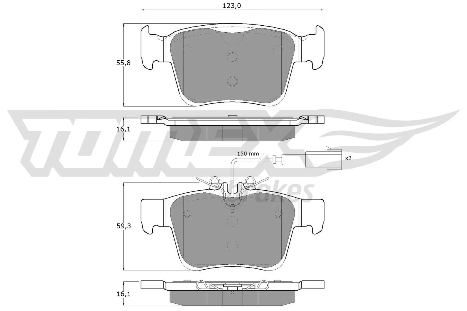 TOMEX Brakes fékbetétkészlet, tárcsafék - TX 18-161 - TothCarparts
