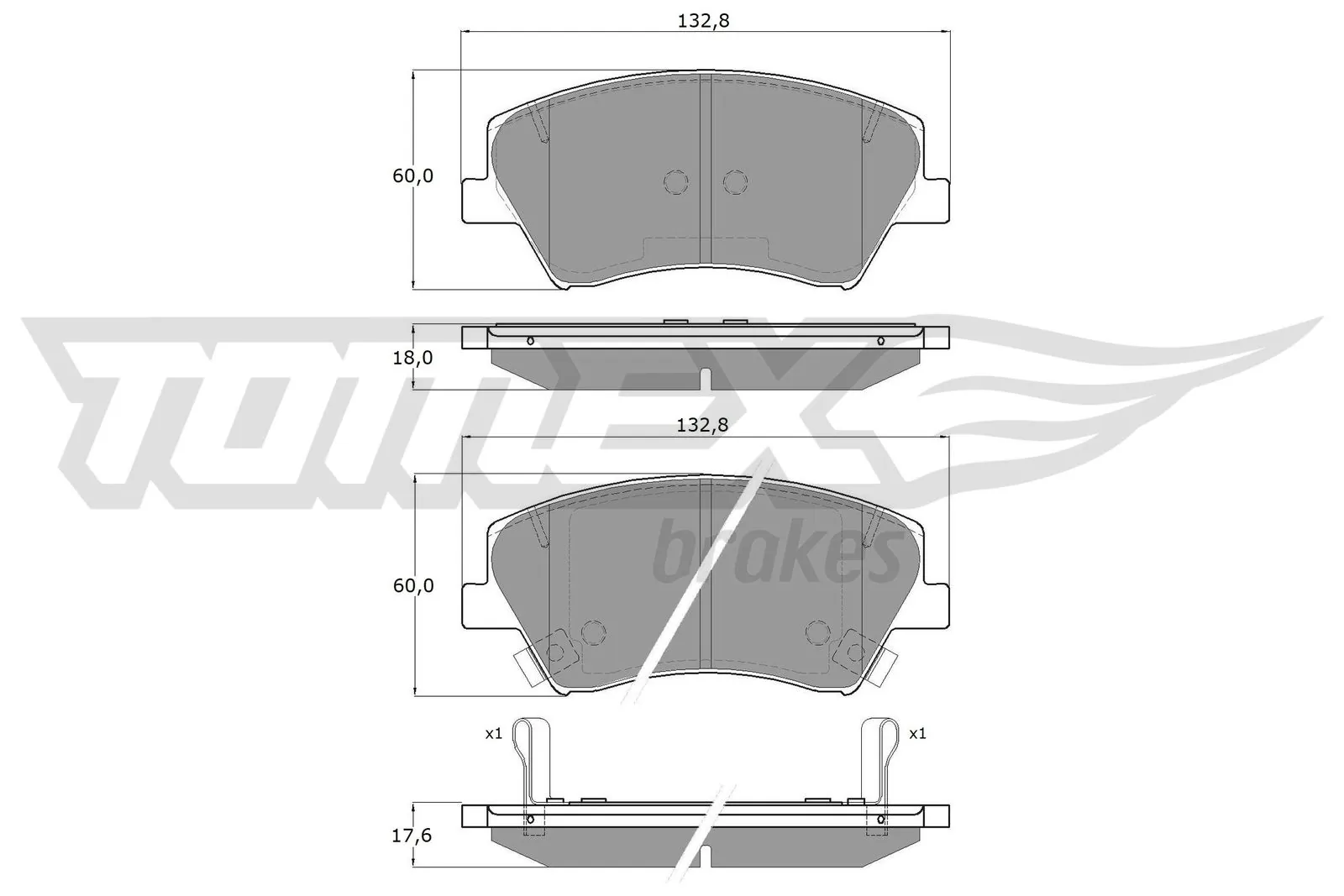 TOMEX Brakes fékbetétkészlet, tárcsafék - TX 18-68 - TothCarparts