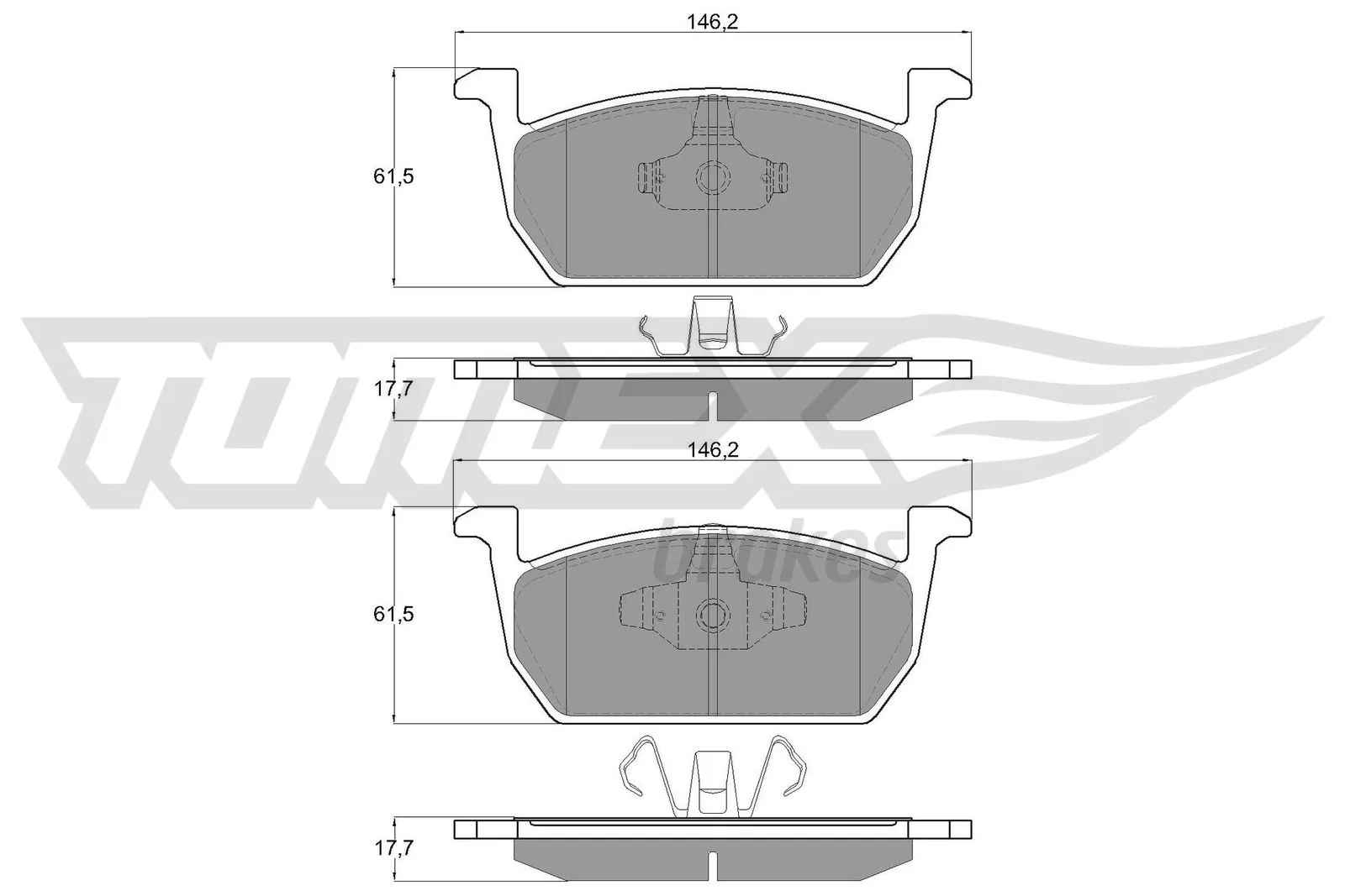 TOMEX Brakes fékbetétkészlet, tárcsafék - TX 18-73 - TothCarparts