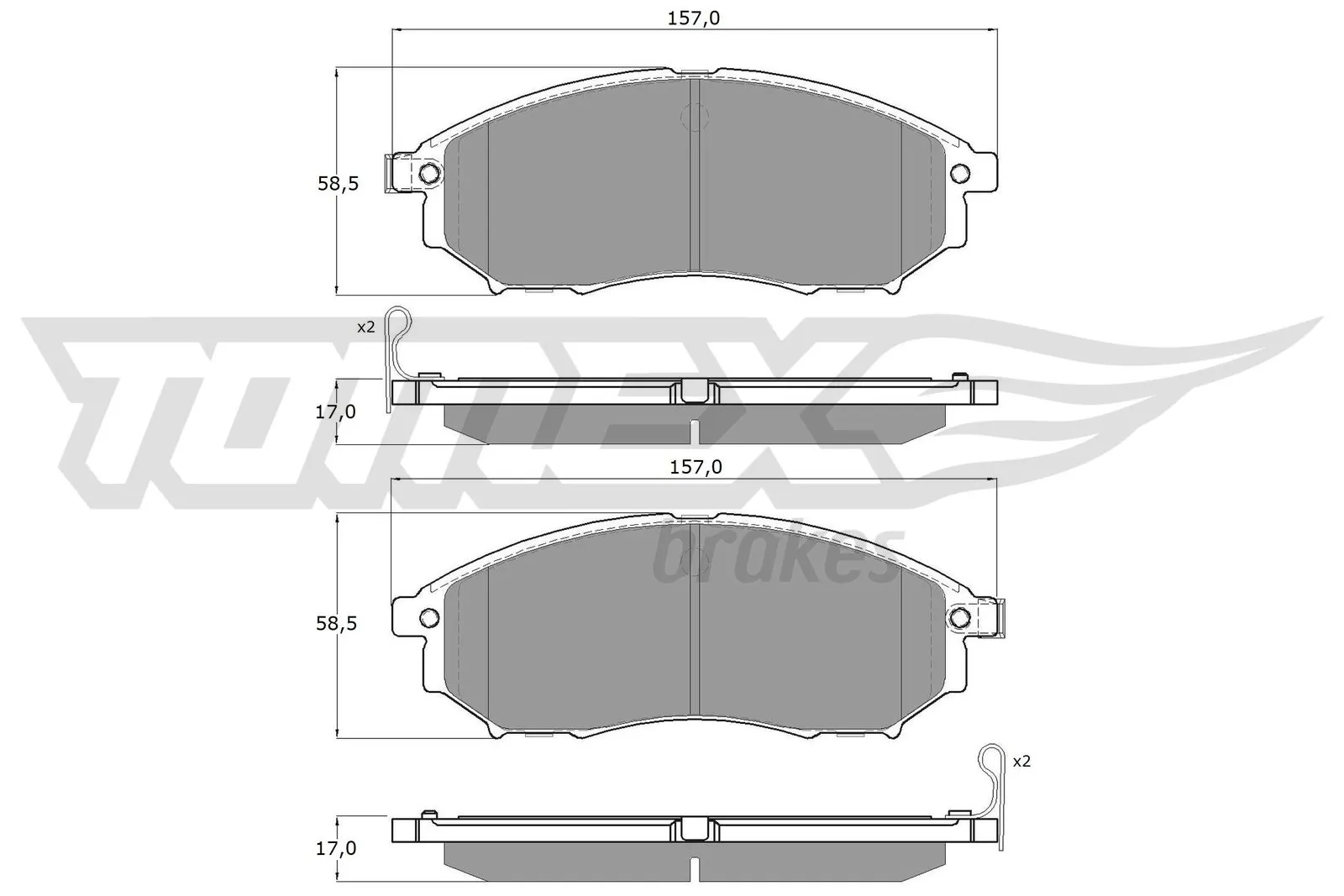 TOMEX Brakes fékbetétkészlet, tárcsafék - TX 19-27 - TothCarparts