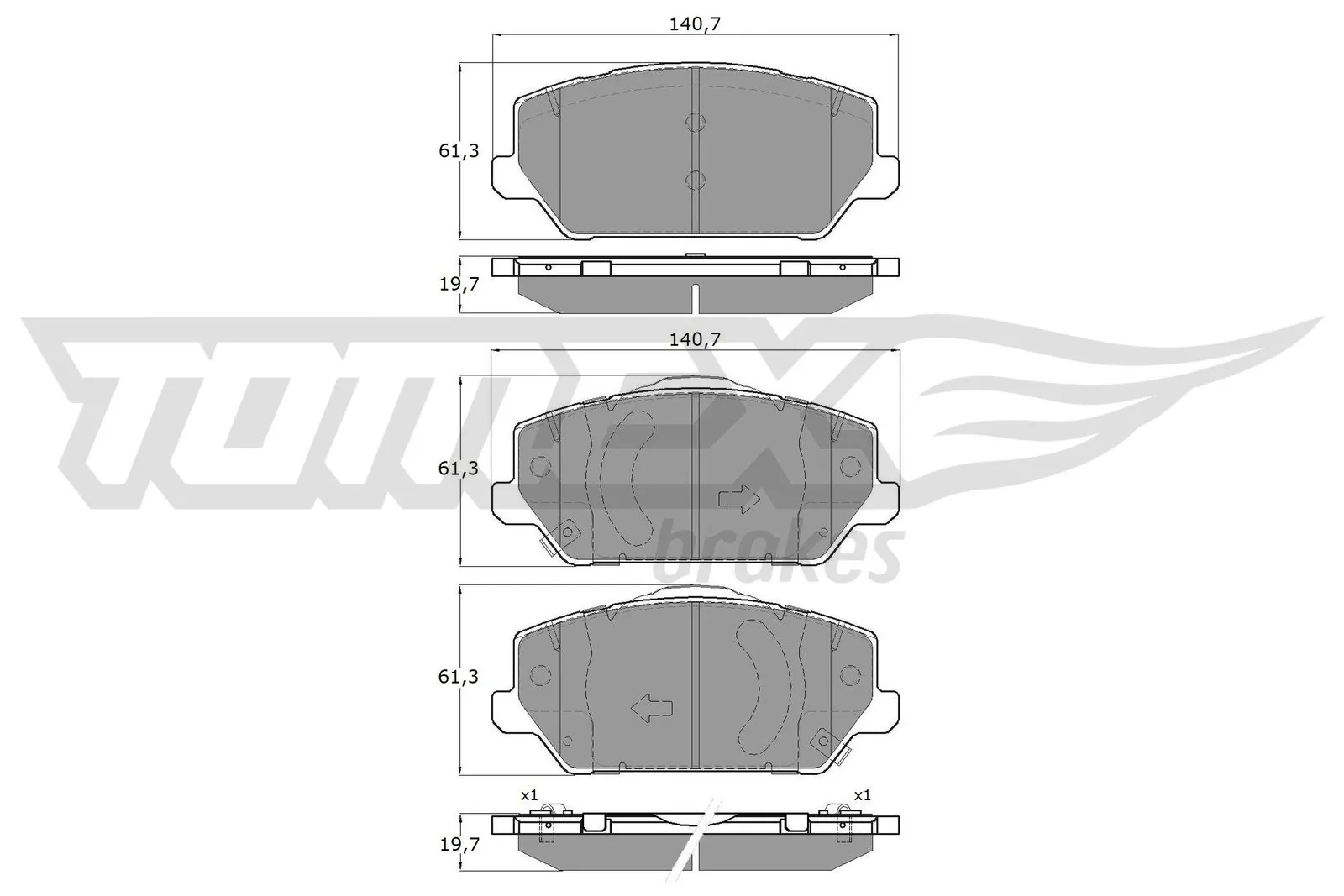 TOMEX Brakes fékbetétkészlet, tárcsafék - TX 19-60 - TothCarparts