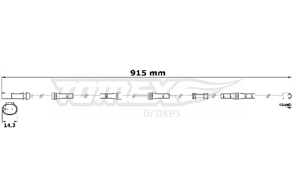 TOMEX Brakes figyelmezető kontaktus, fékbetétkopás - TX 31-19 - TothCarparts