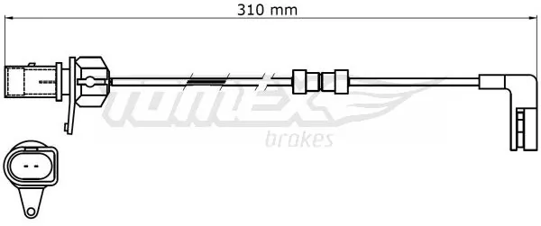 TOMEX Brakes figyelmezető kontaktus, fékbetétkopás - TX 31-39 - TothCarparts