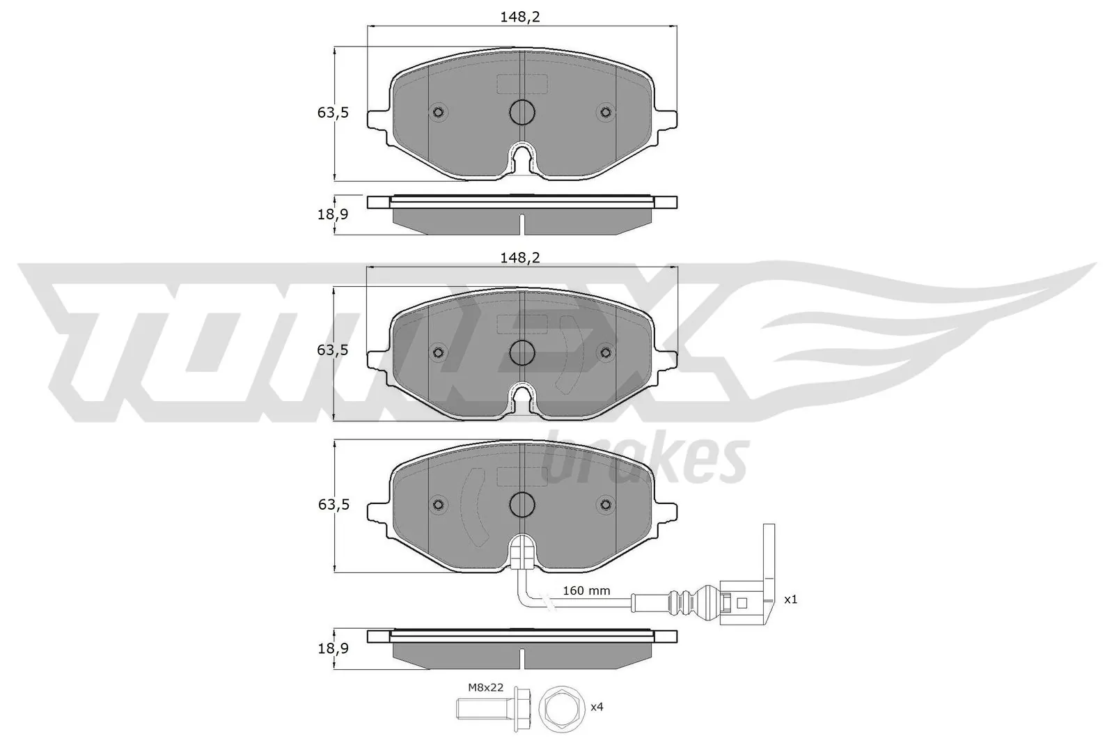 TOMEX Brakes fékbetétkészlet, tárcsafék - TX 60-09 - TothCarparts