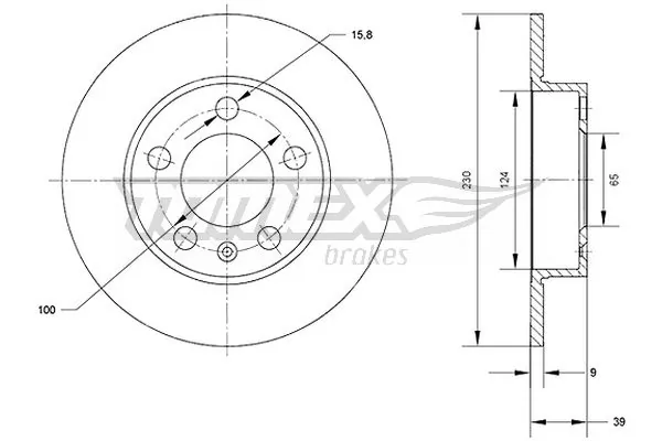 TOMEX Brakes féktárcsa - TX 70-01 - TothCarparts