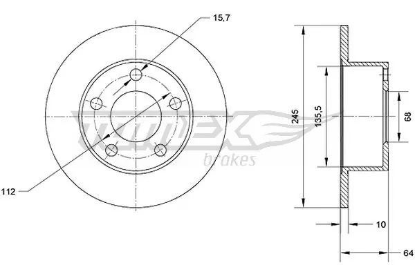 TOMEX Brakes féktárcsa - TX 70-02 - TothCarparts