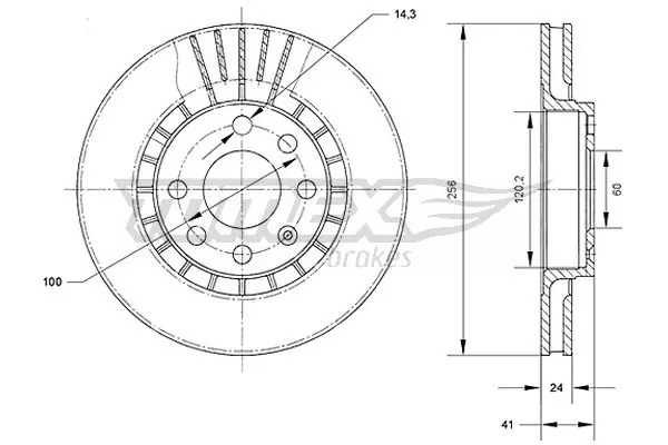 TOMEX Brakes féktárcsa - TX 70-15 - TothCarparts