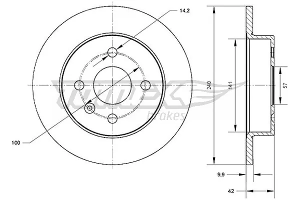 TOMEX Brakes féktárcsa - TX 70-23 - TothCarparts