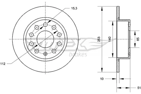 TOMEX Brakes féktárcsa - TX 70-29 - TothCarparts