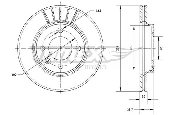 TOMEX Brakes féktárcsa - TX 70-46 - TothCarparts