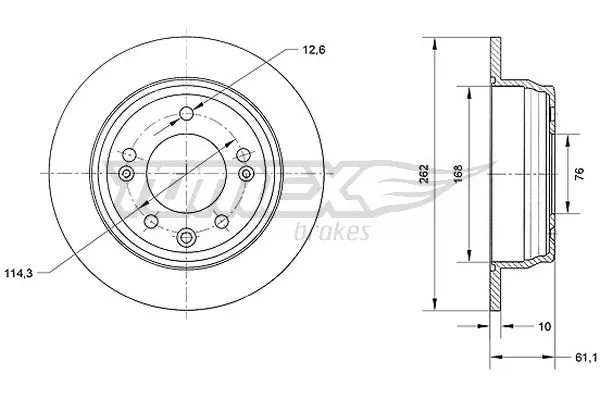 TOMEX Brakes féktárcsa - TX 70-51 - TothCarparts