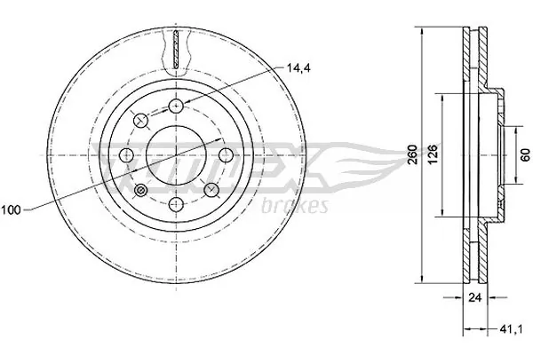 TOMEX Brakes féktárcsa - TX 70-73 - TothCarparts