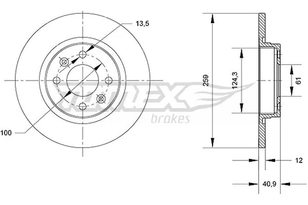 TOMEX Brakes féktárcsa - TX 70-76 - TothCarparts