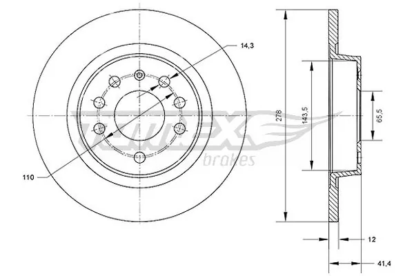 TOMEX Brakes féktárcsa - TX 70-81 - TothCarparts