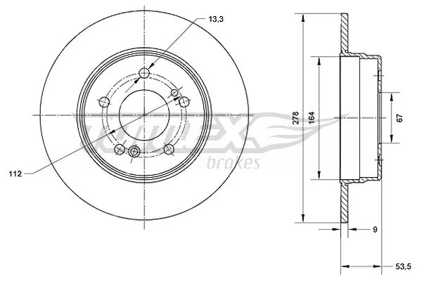 TOMEX Brakes féktárcsa - TX 70-93 - TothCarparts