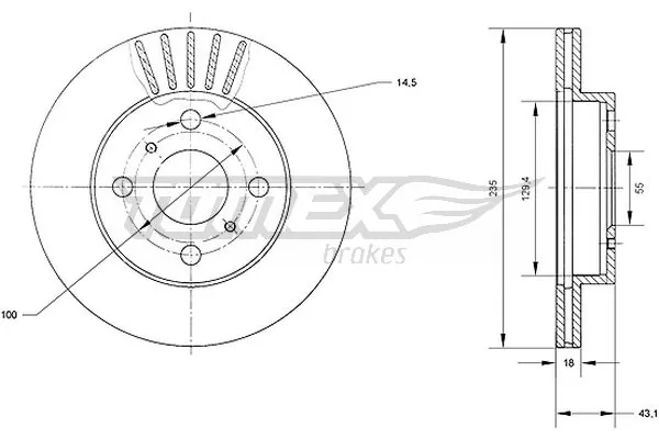 TOMEX Brakes féktárcsa - TX 70-97 - TothCarparts