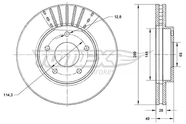 TOMEX Brakes féktárcsa - TX 71-00 - TothCarparts