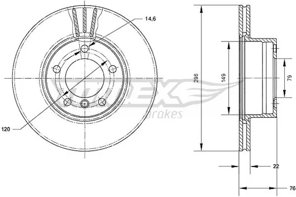TOMEX Brakes féktárcsa - TX 71-05 - TothCarparts