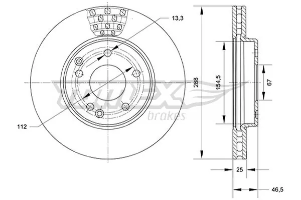 TOMEX Brakes féktárcsa - TX 71-06 - TothCarparts