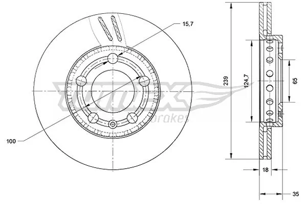 TOMEX Brakes féktárcsa - TX 71-09 - TothCarparts