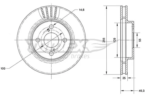 TOMEX Brakes féktárcsa - TX 71-10 - TothCarparts